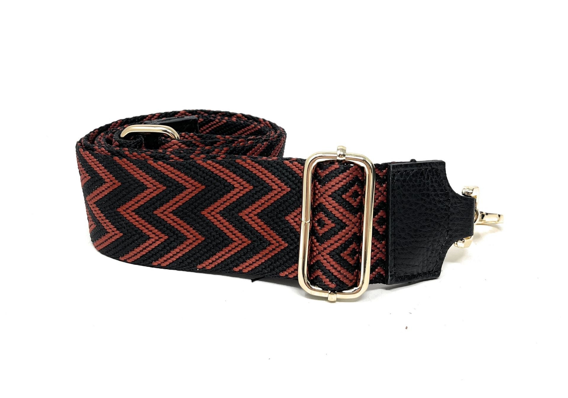 Bandoulière amovible pour sac à main GRAPH doré Rouge brique