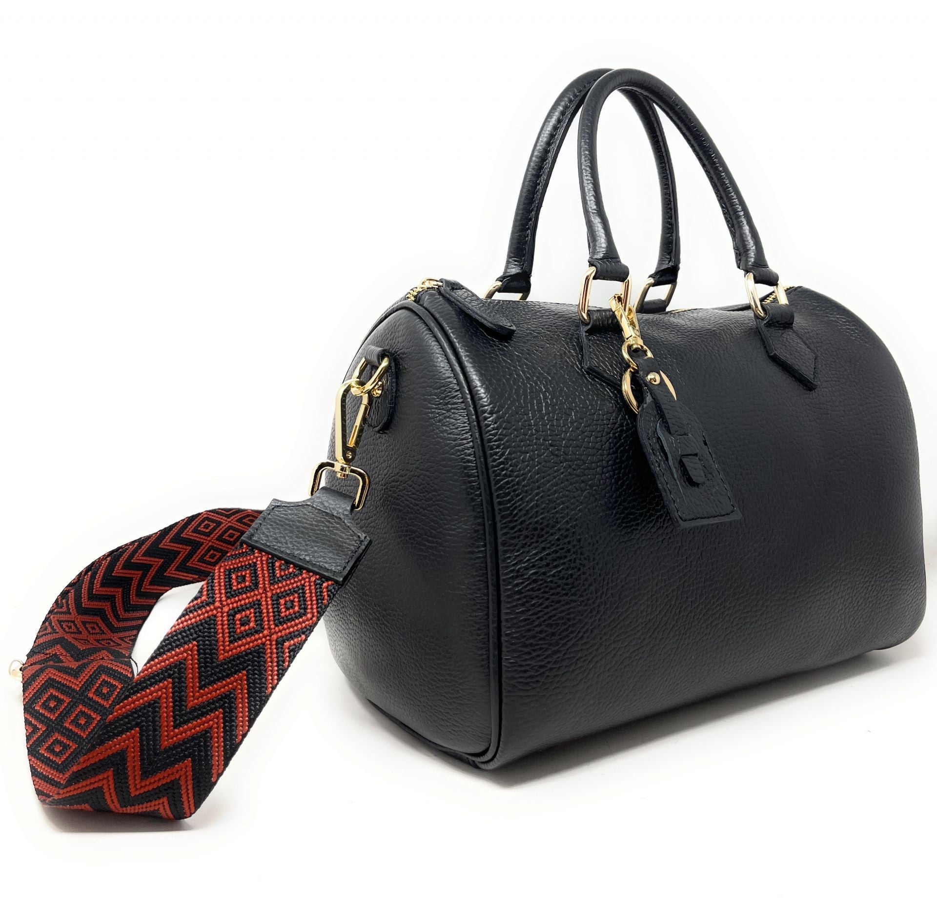 Bandoulière amovible pour sac à main GRAPH doré Rouge brique