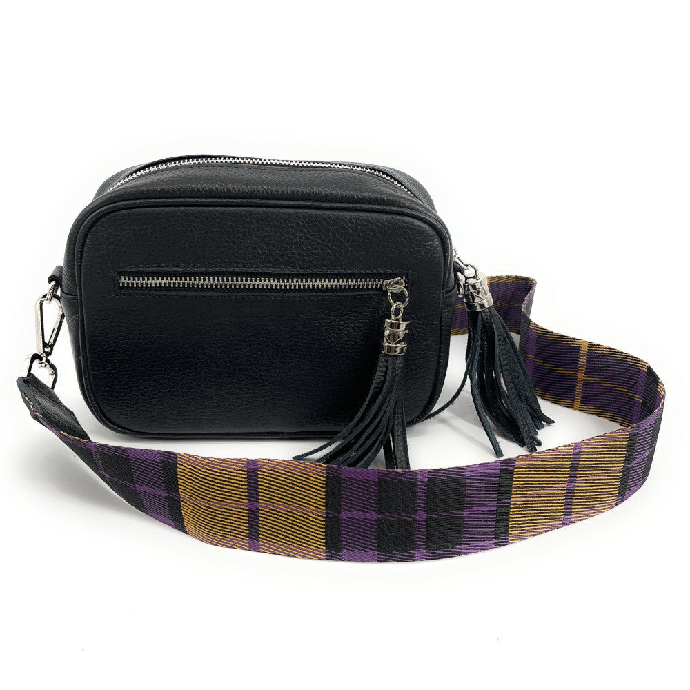Bandoulière amovible pour sac à main TARTAN argenté Violet