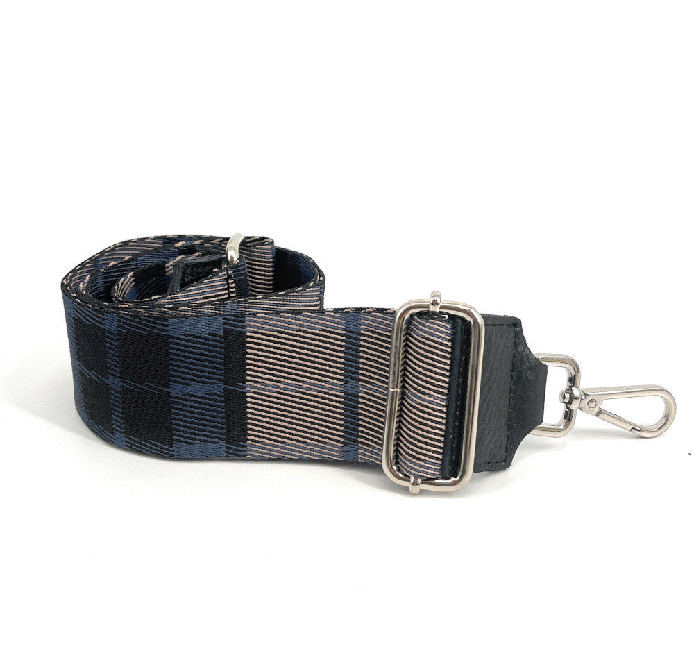 Bandoulière amovible pour sac à main TARTAN argenté Bleu