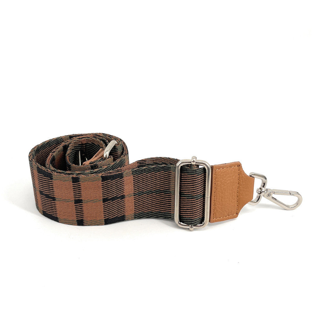 Bandoulière amovible pour sac à main TARTAN argenté Camel
