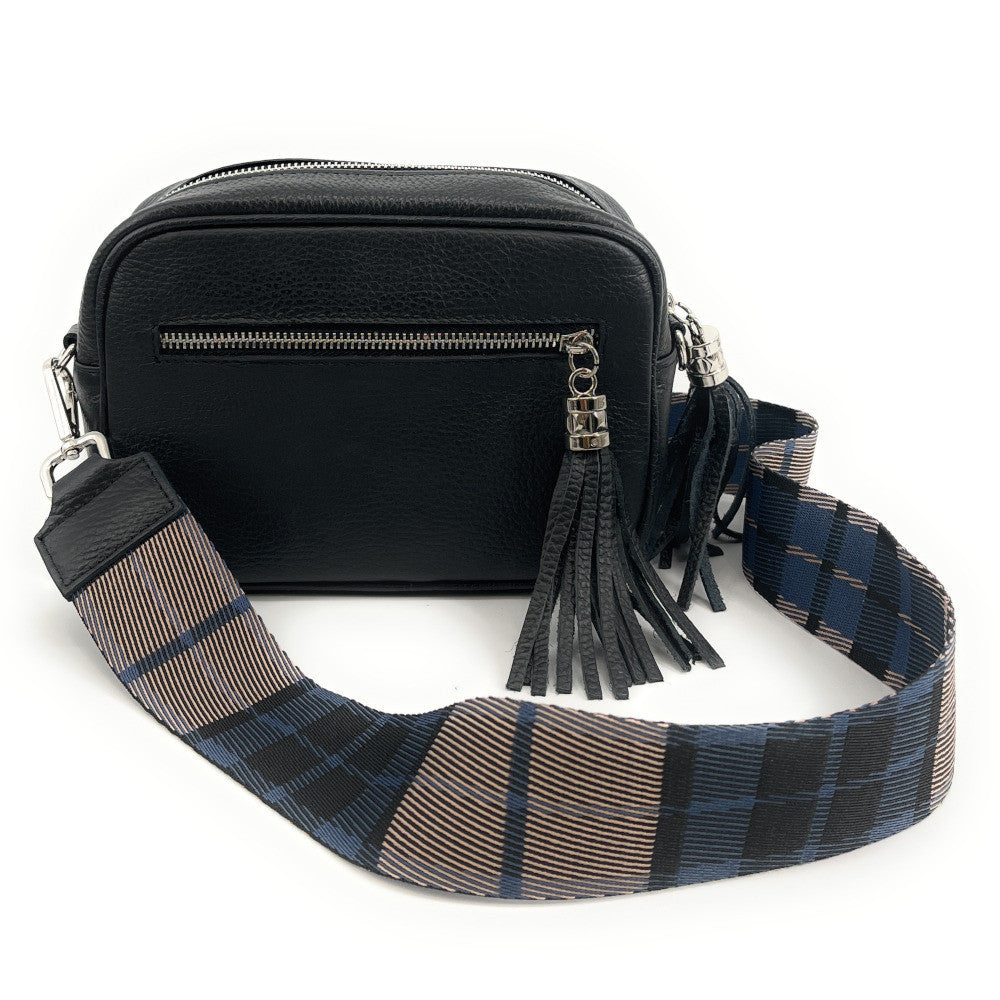 Bandoulière amovible pour sac à main TARTAN argenté Bleu