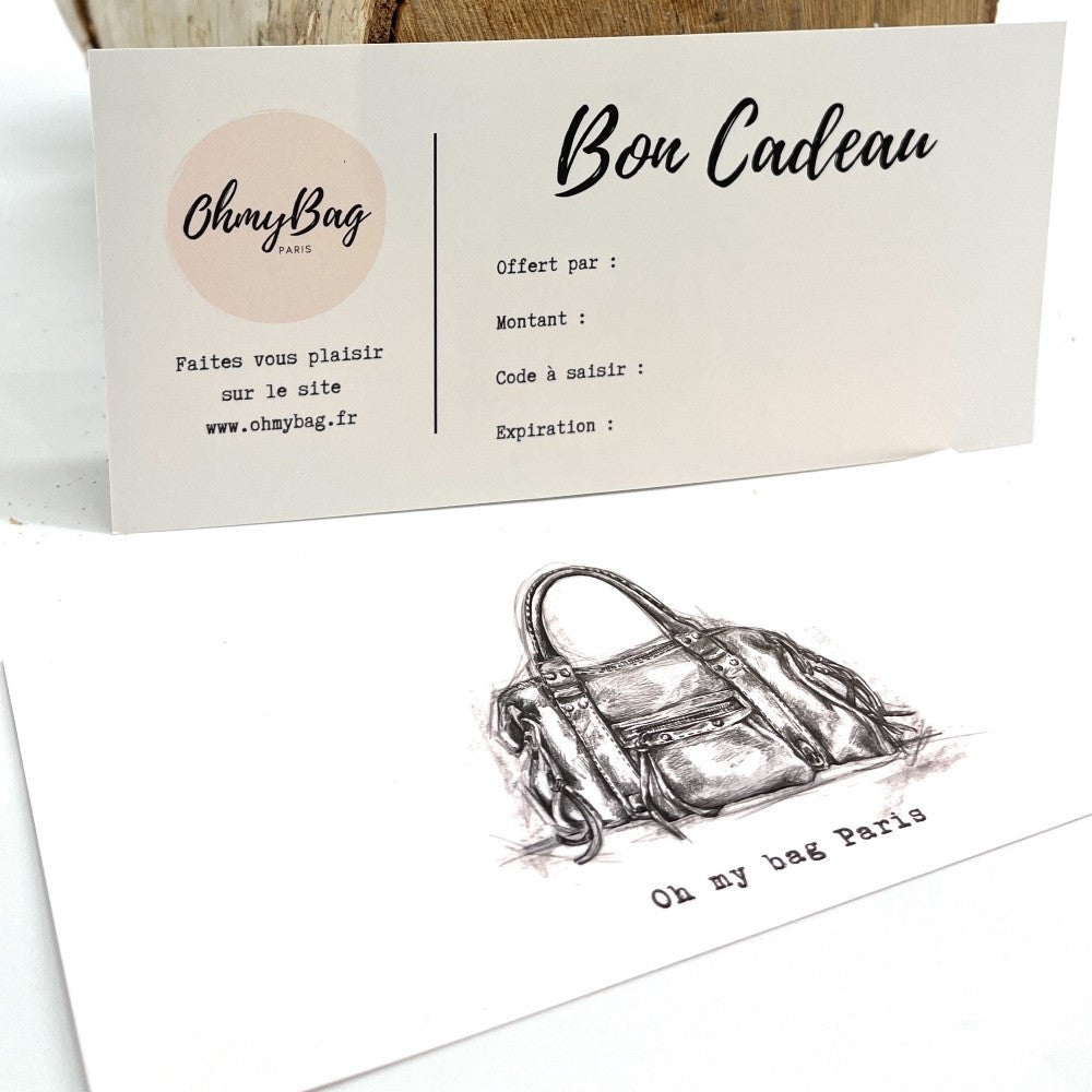 CARTE CADEAU OH MY BAG : valeur du bon de 20 à 300 €uros montant du bon cadeau 130 €