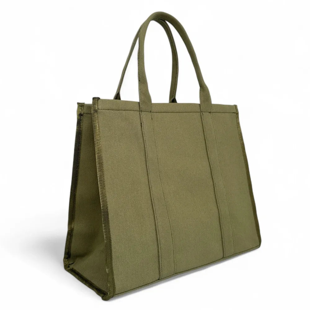 Cabas shopping en toile canvas LE CABAS Kaki