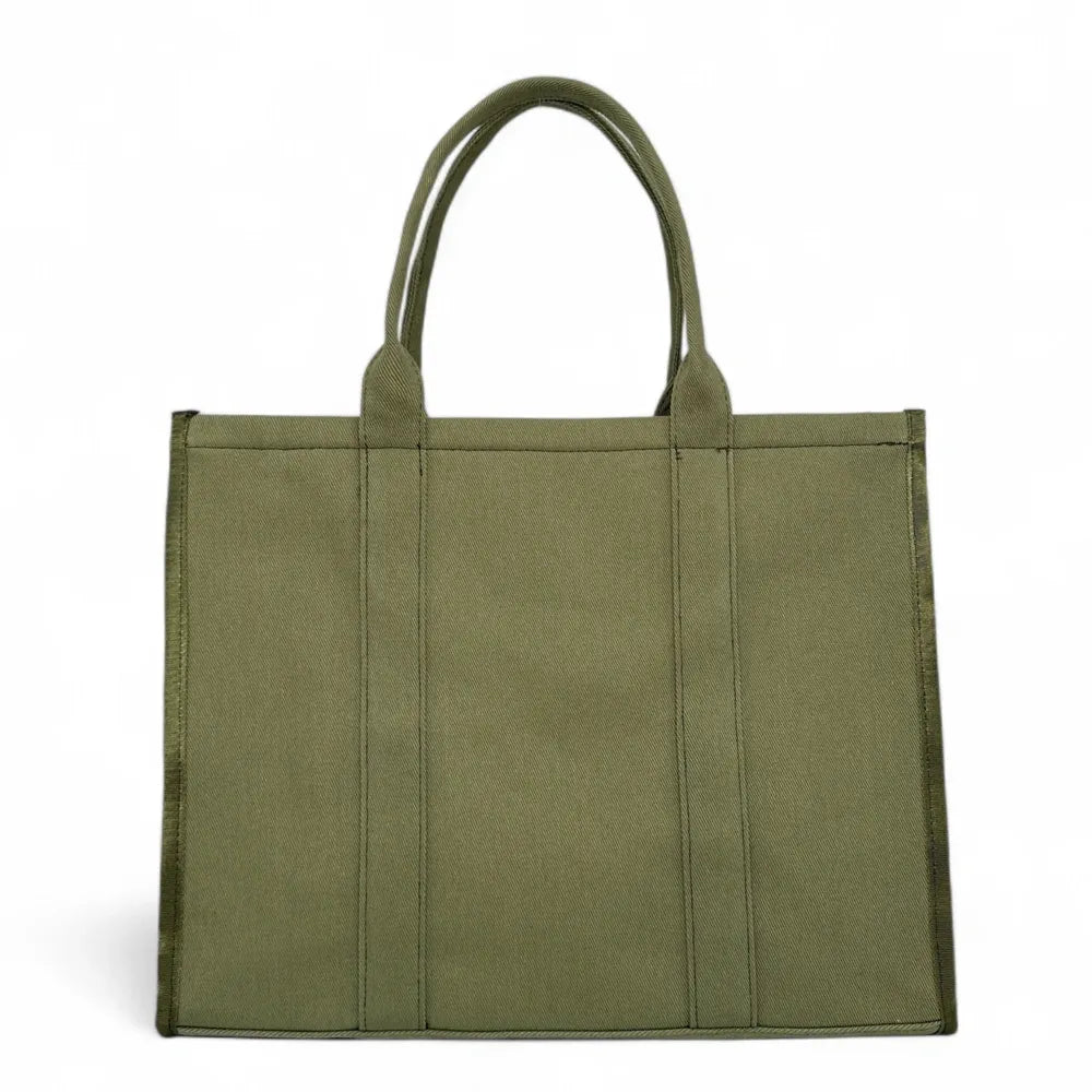 Cabas shopping en toile canvas LE CABAS Kaki