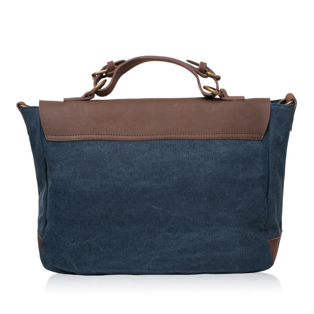 Cartable toile et cuir MOOREA Bleu denim