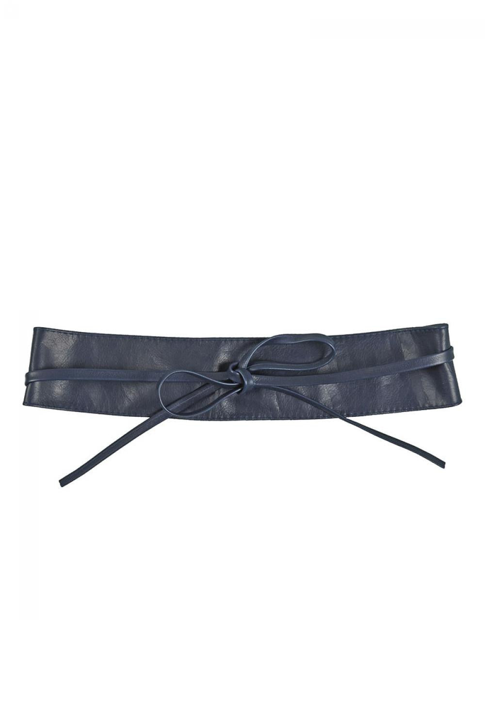 Ceinture large en cuir italien très tendance BELT Bleu marine