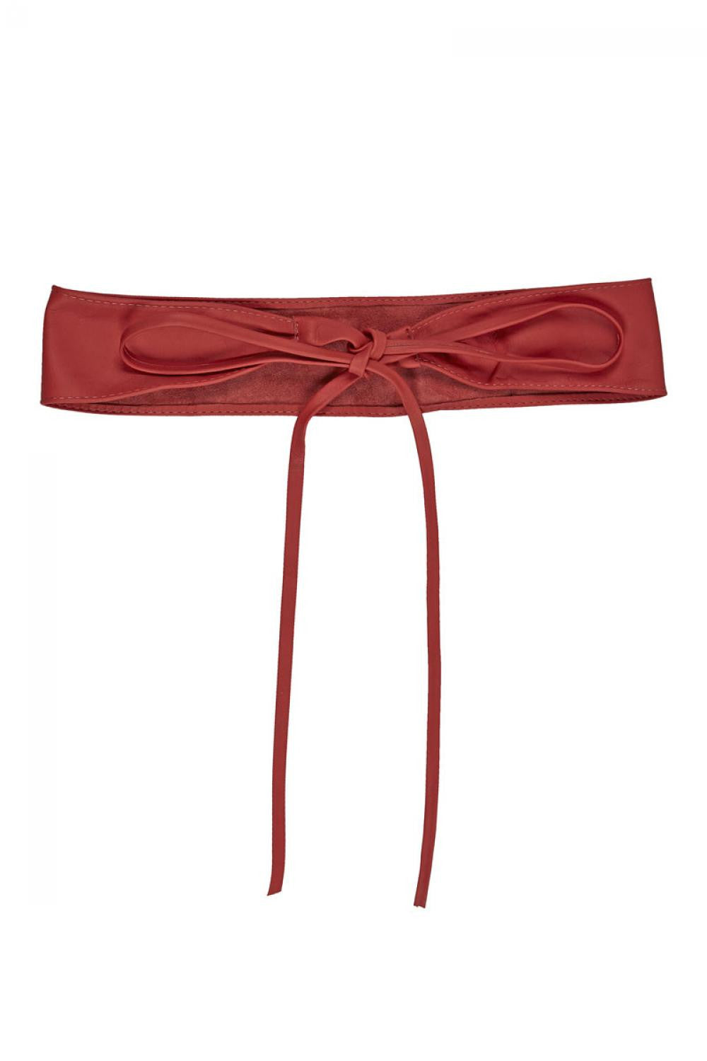 Ceinture large en cuir italien très tendance BELT Rouge intense