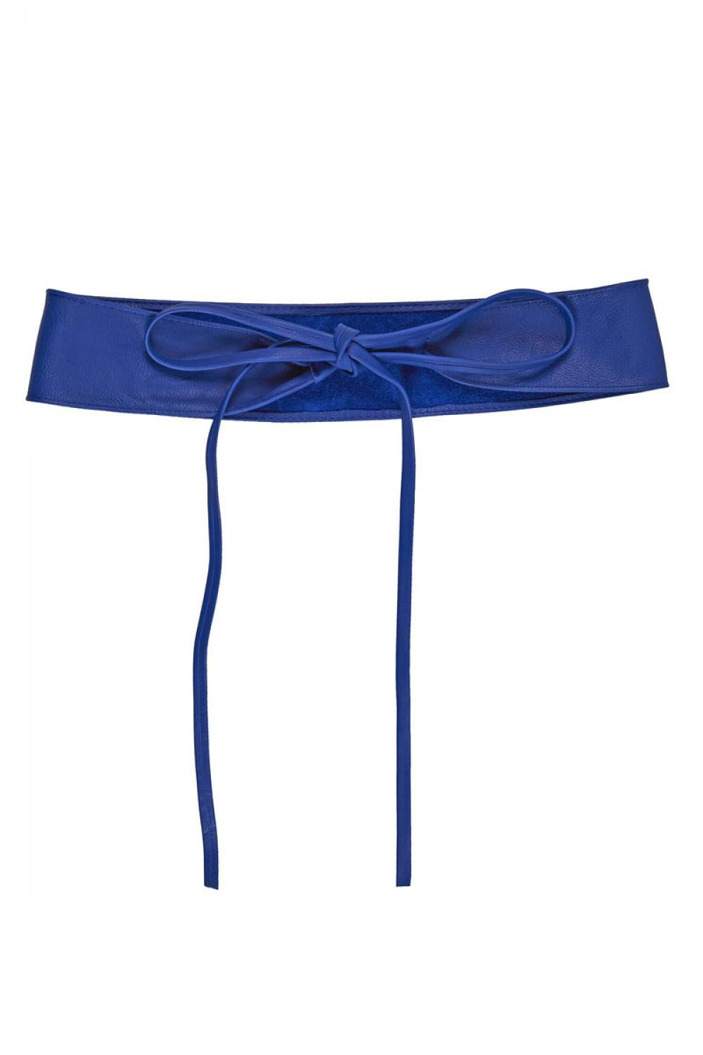 Ceinture large en cuir italien très tendance BELT Bleu roi