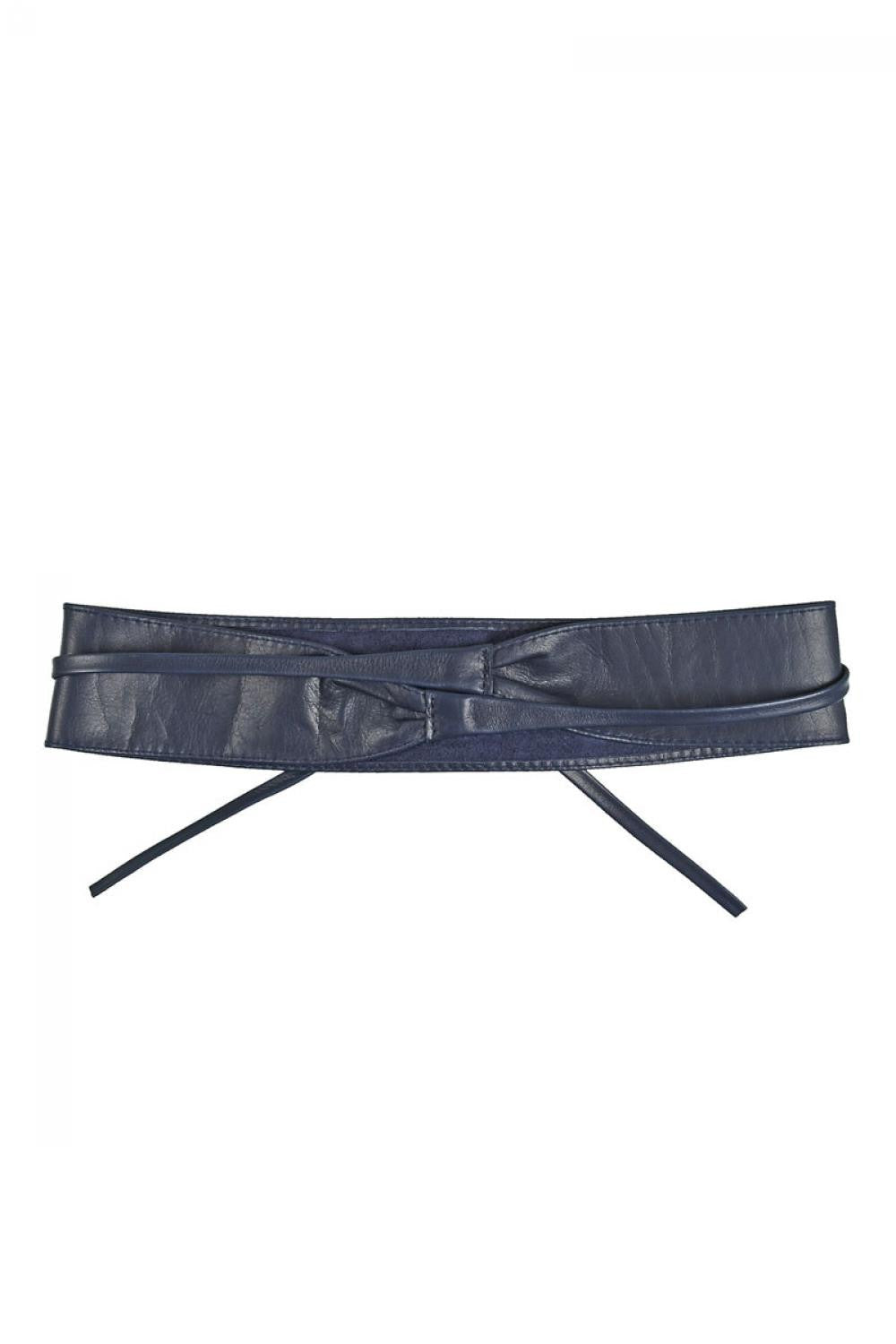 Ceinture large en cuir italien très tendance BELT Bleu marine