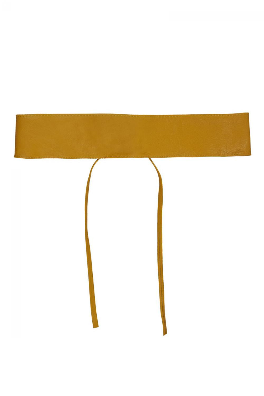 Ceinture large en cuir italien très tendance BELT Jaune tournesol