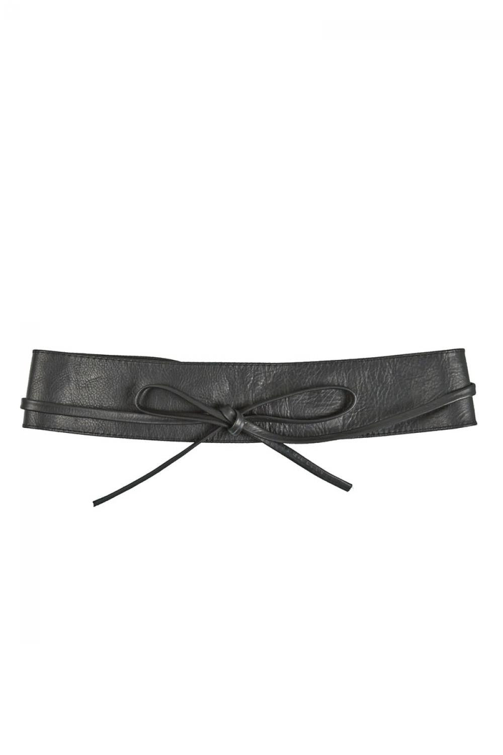 Ceinture large en cuir italien très tendance BELT Noir