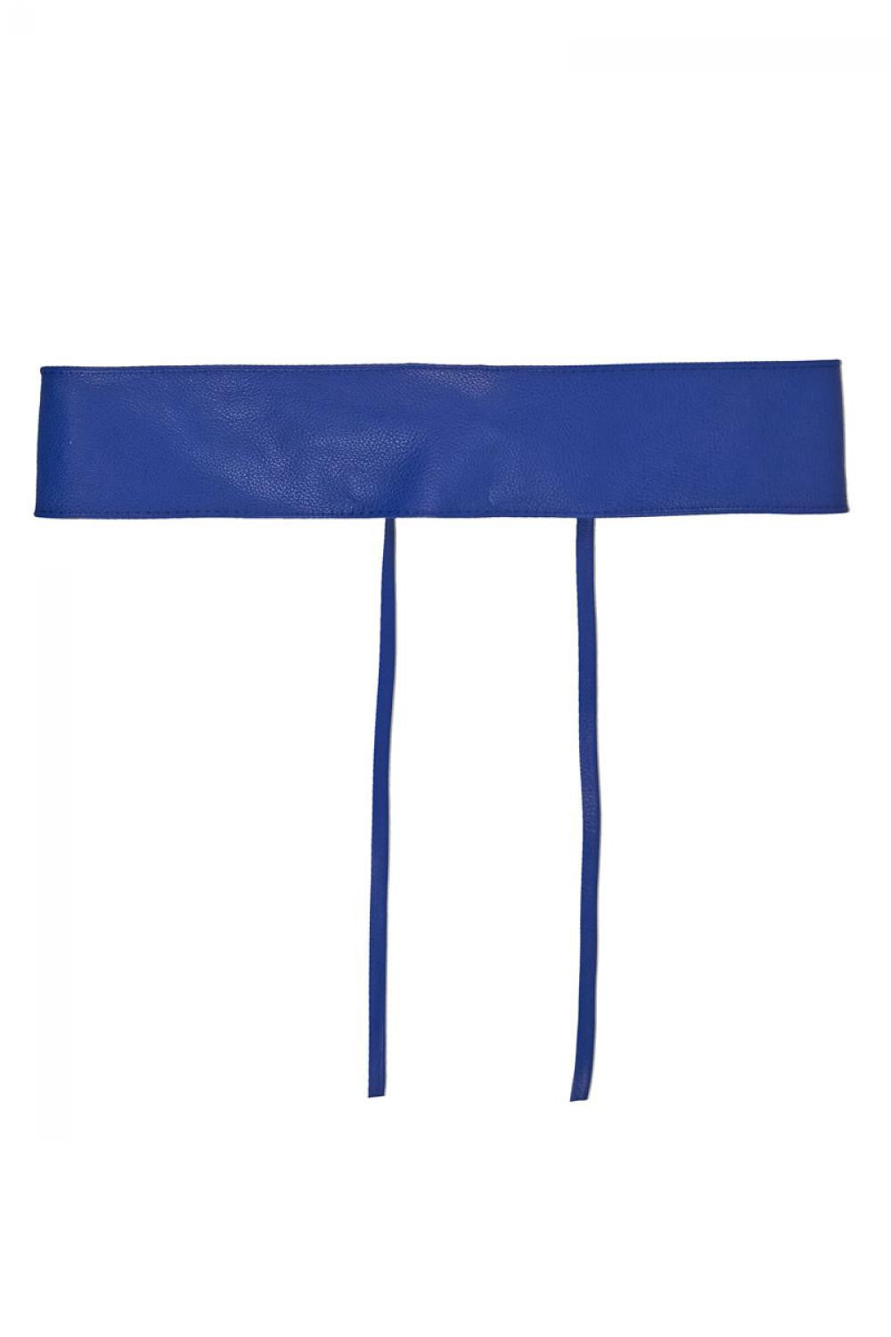 Ceinture large en cuir italien très tendance BELT Bleu roi