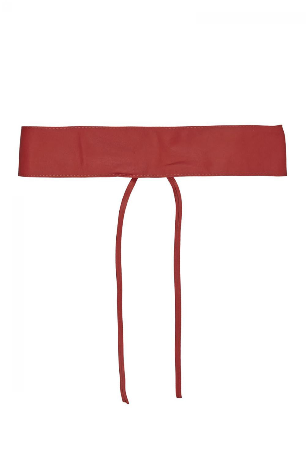 Ceinture large en cuir italien très tendance BELT Rouge intense