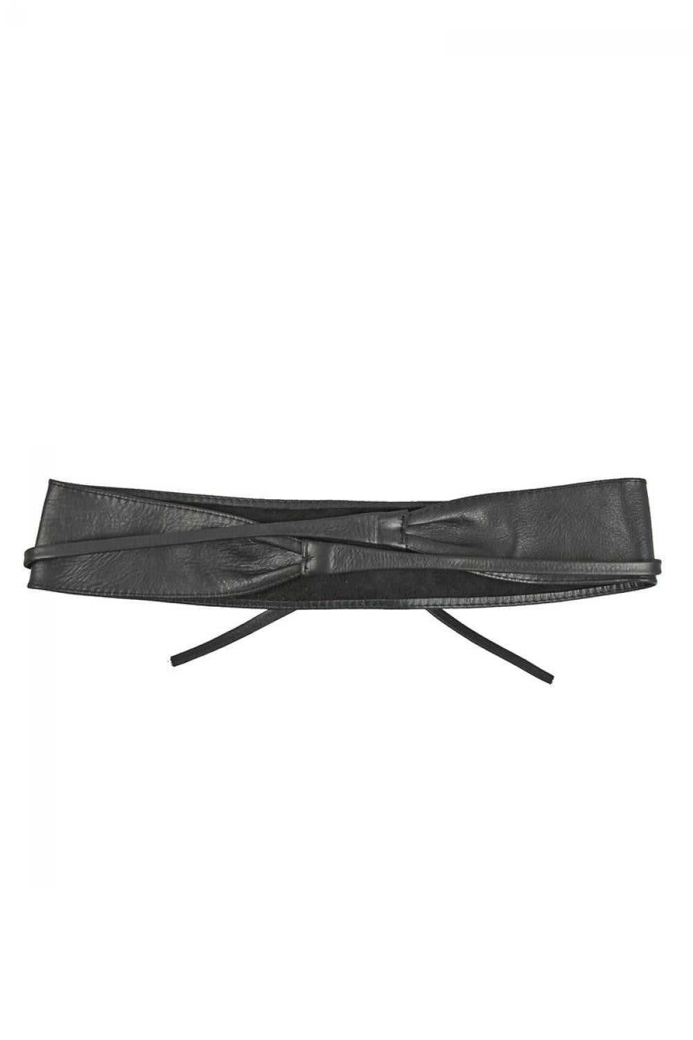 Ceinture large en cuir italien très tendance BELT Noir
