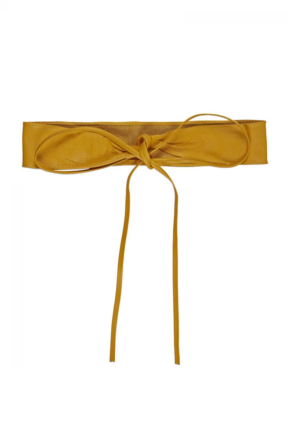 Ceinture large en cuir italien très tendance BELT Jaune tournesol