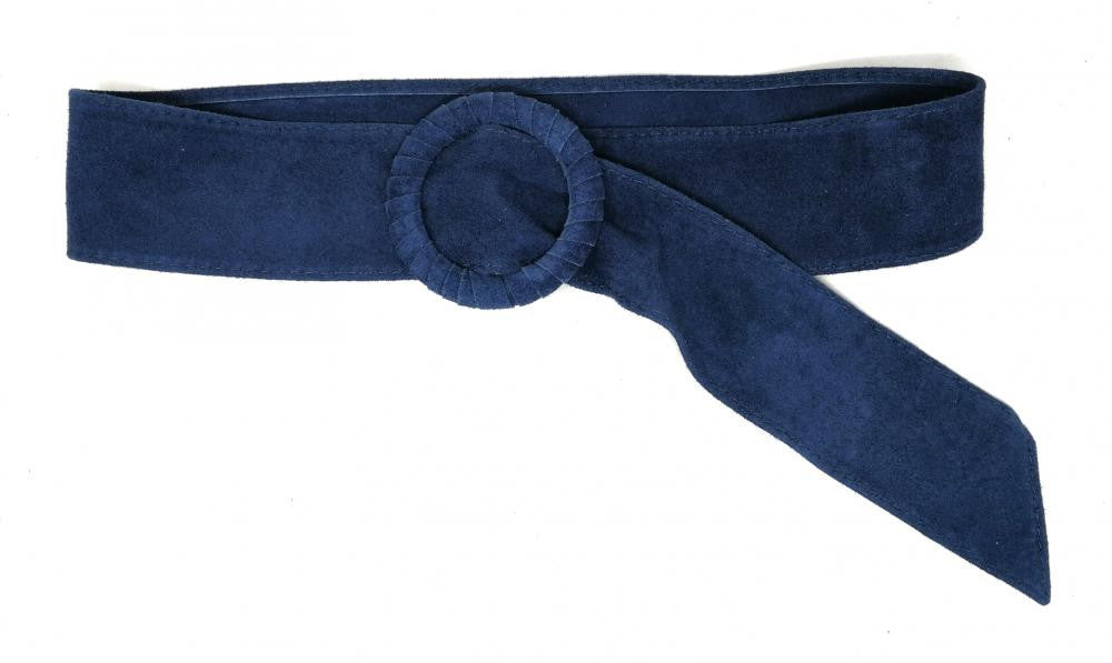 Ceinture large en croûte de cuir italien SPARROW Bleu denim