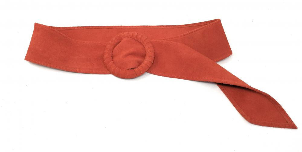 Ceinture large en croûte de cuir italien SPARROW Rose corail
