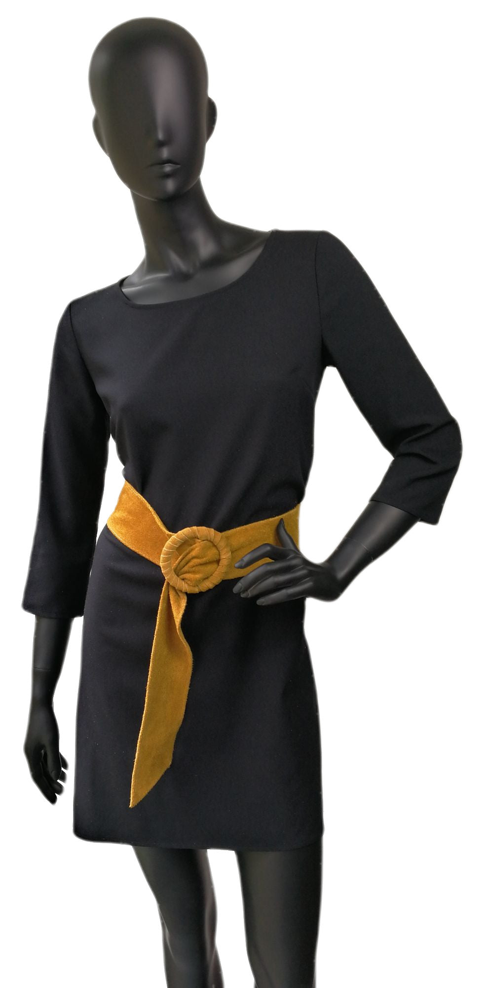 Ceinture large en croûte de cuir italien SPARROW Jaune Moutarde