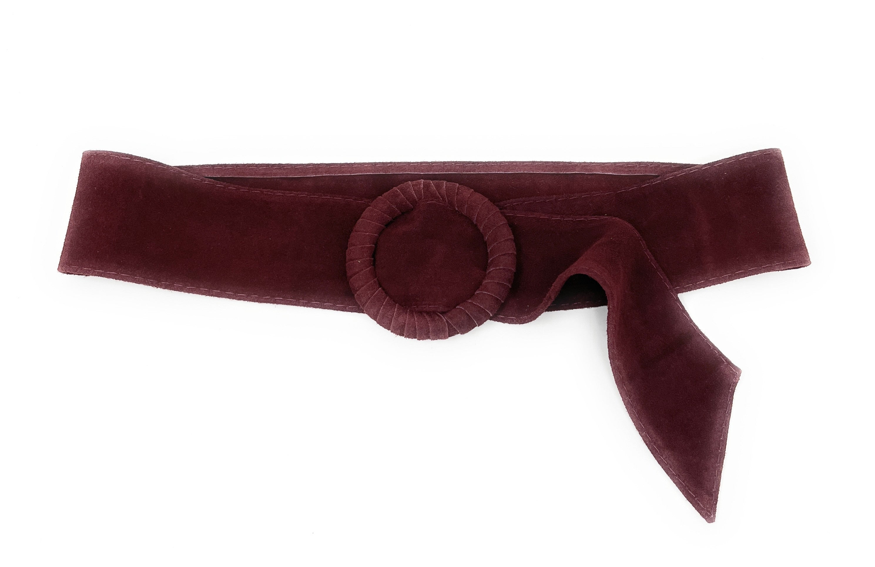 Ceinture large en croûte de cuir italien SPARROW Rouge bordeaux