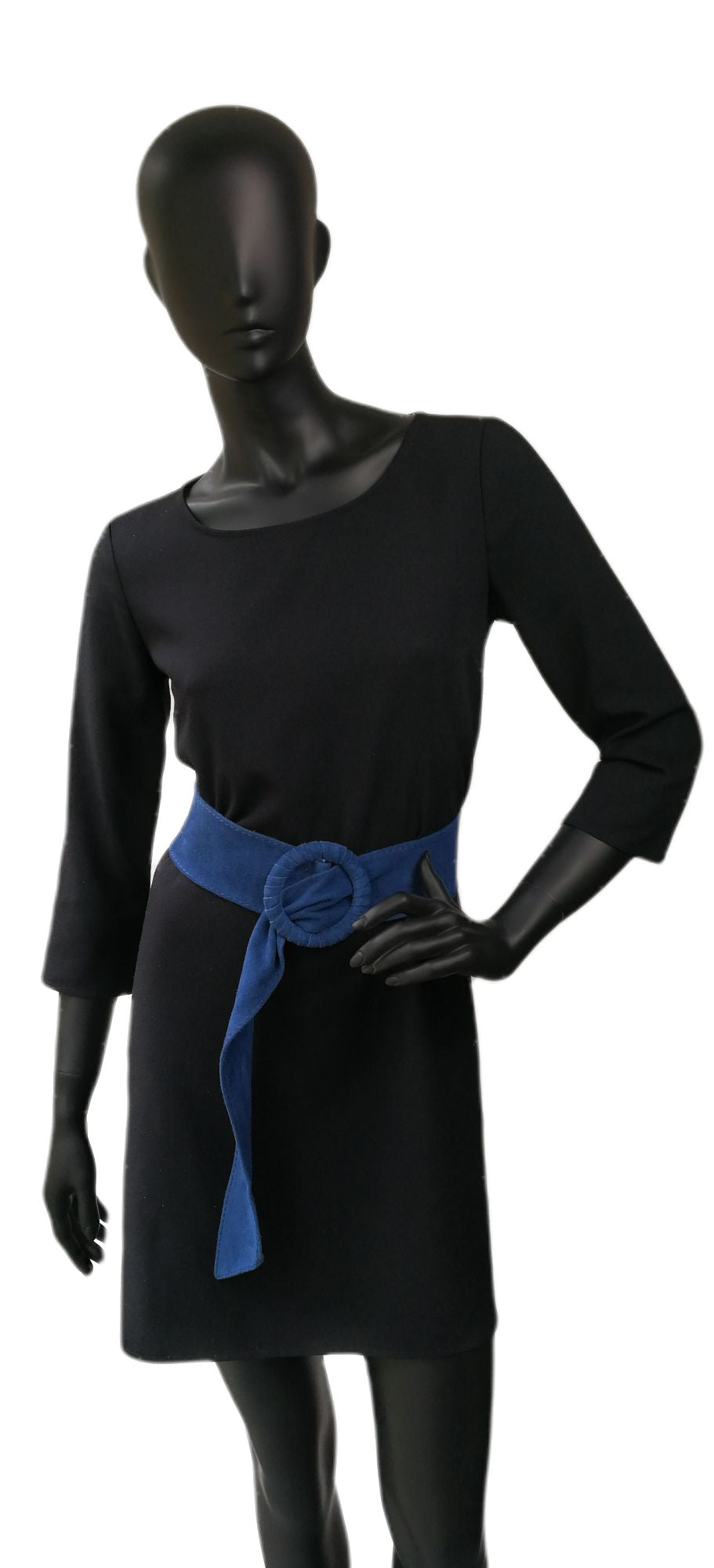 Ceinture large en croûte de cuir italien SPARROW Bleu denim