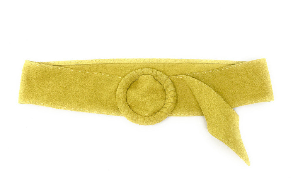 Ceinture large en croûte de cuir italien SPARROW Jaune tournesol