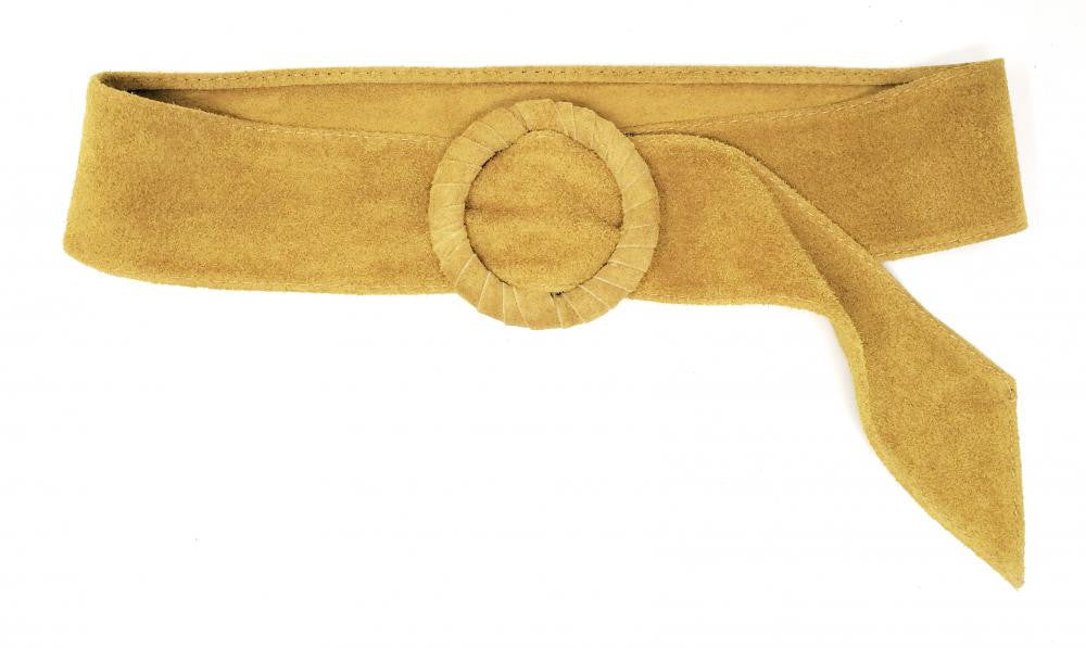 Ceinture large en croûte de cuir italien SPARROW Jaune Moutarde