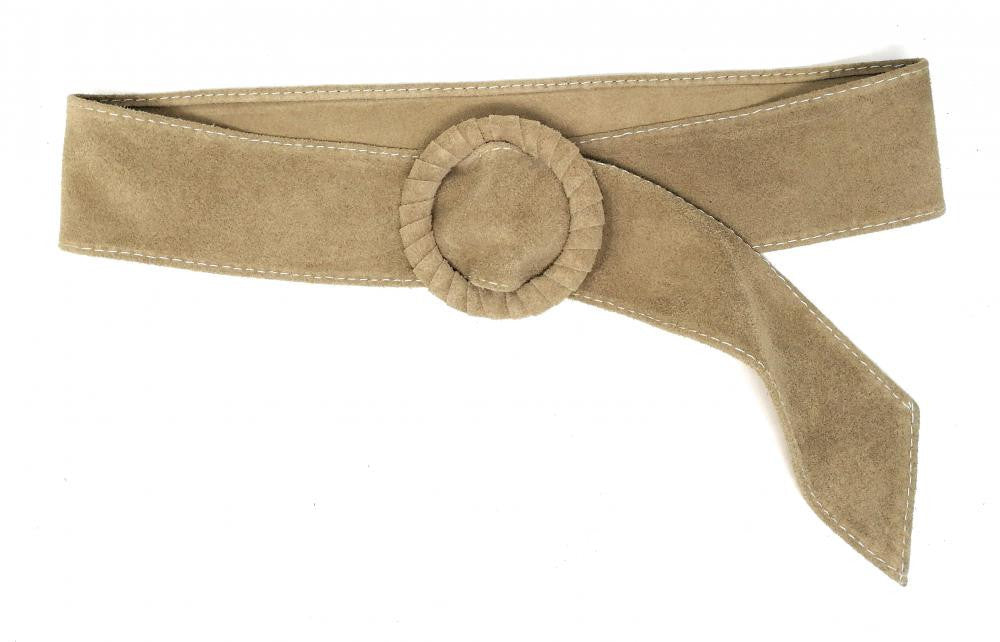 Ceinture large en croûte de cuir italien SPARROW Taupe clair