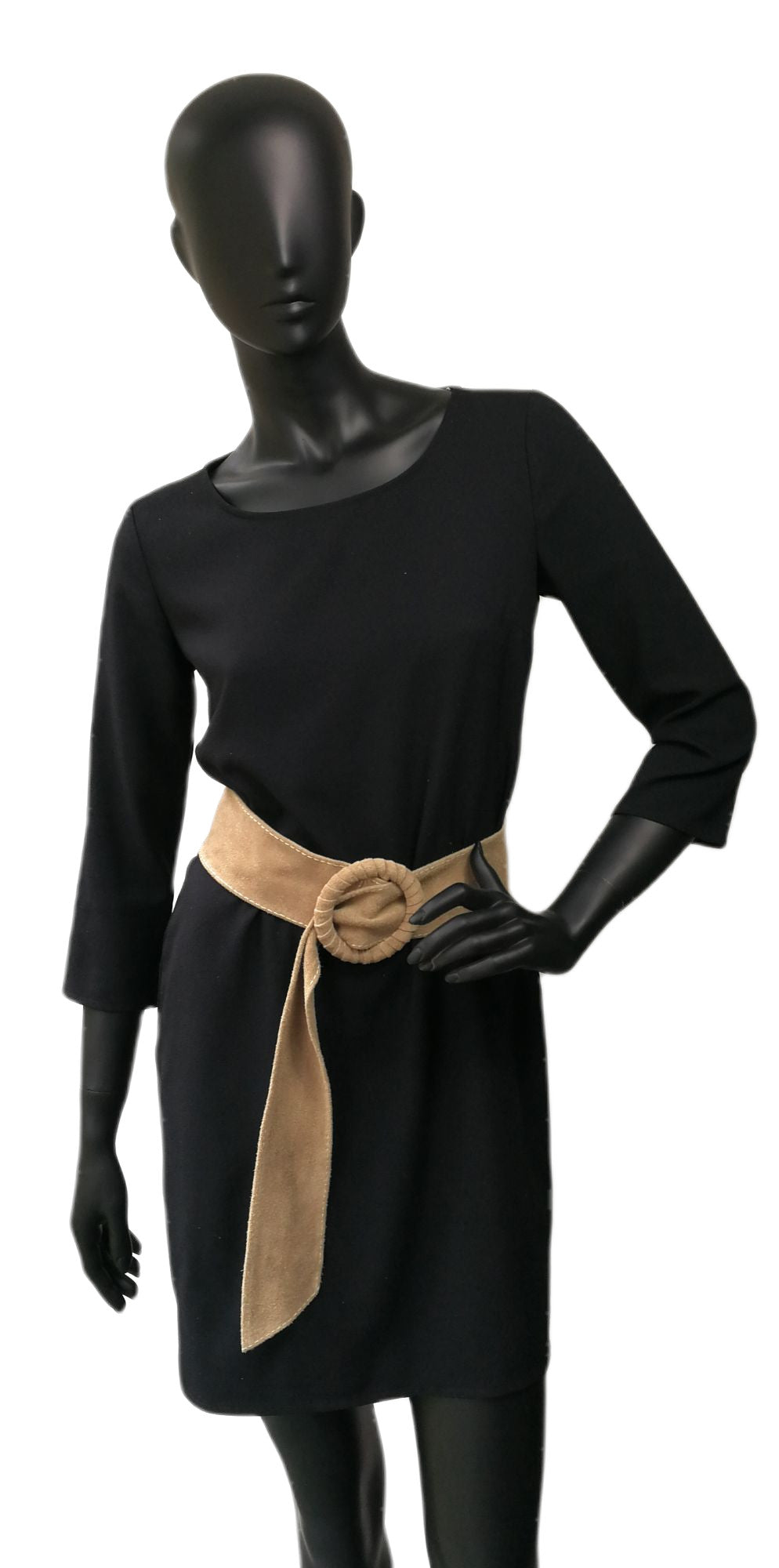 Ceinture large en croûte de cuir italien SPARROW Taupe clair