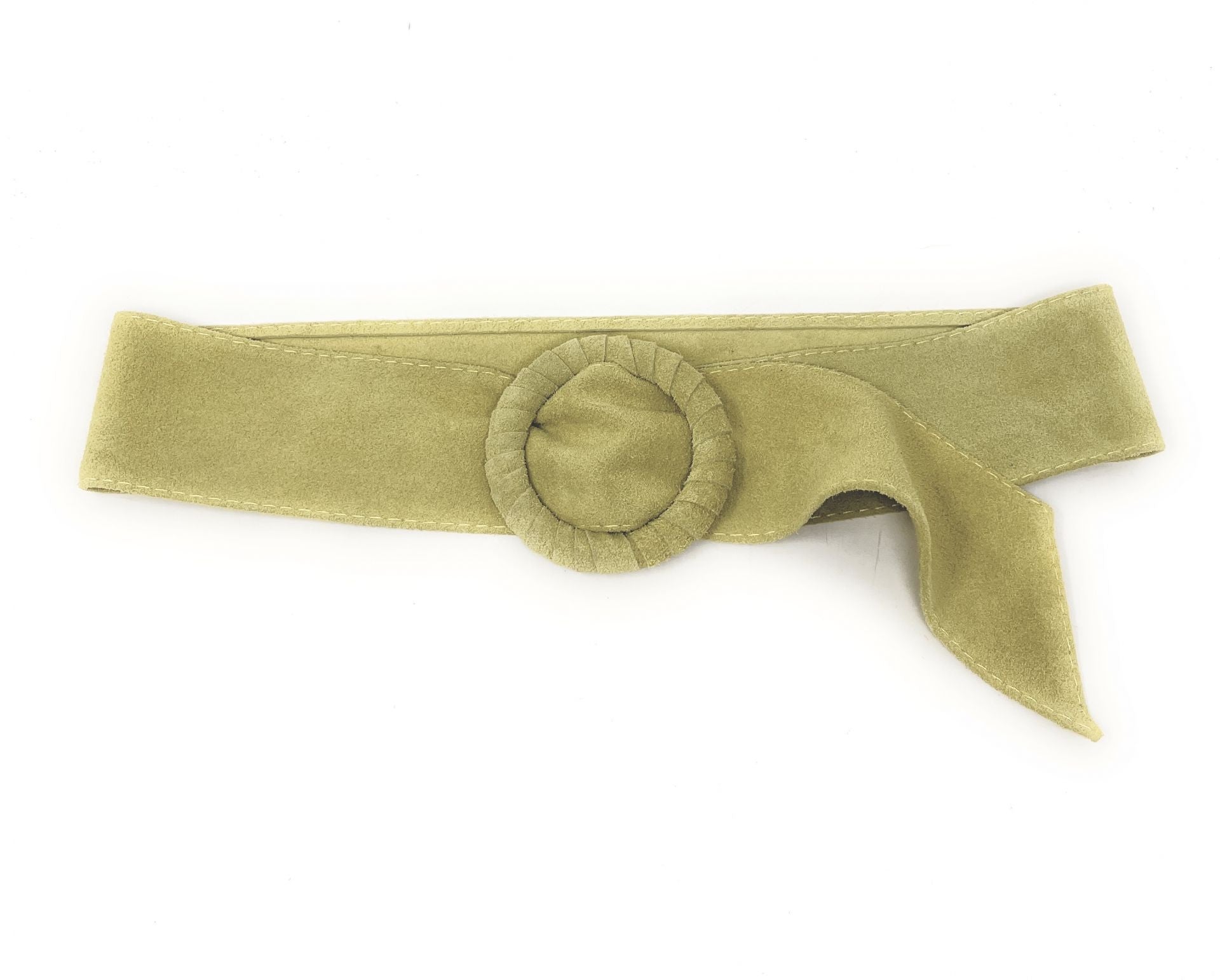 Ceinture large en croûte de cuir italien SPARROW Jaune anisé