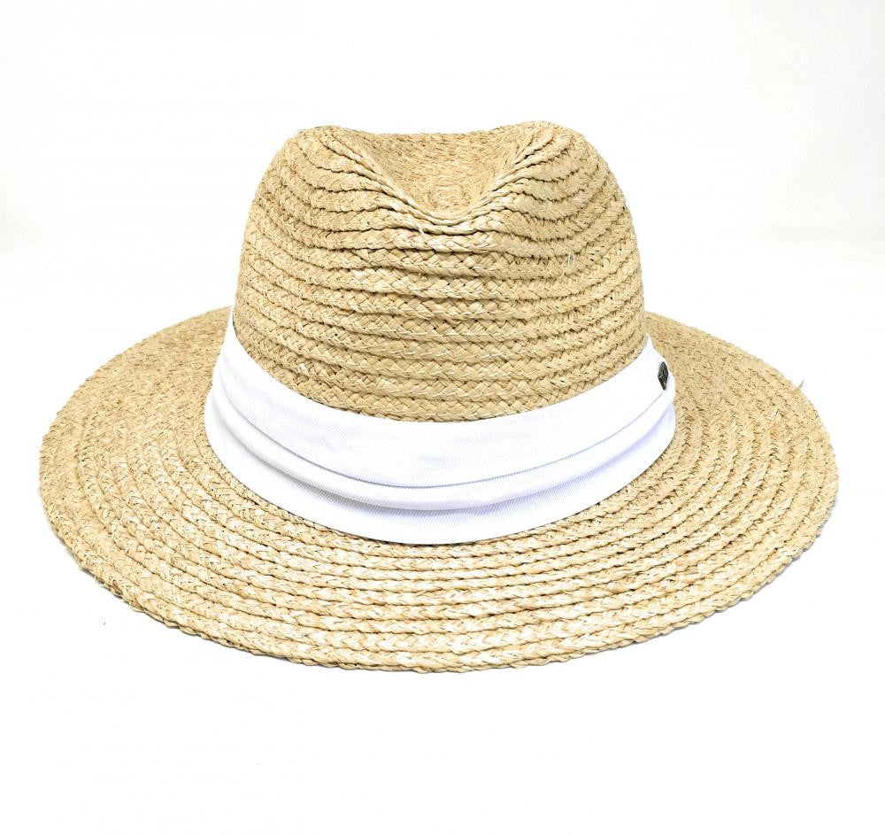 Chapeau en paille tressé brute PANAME Blanc