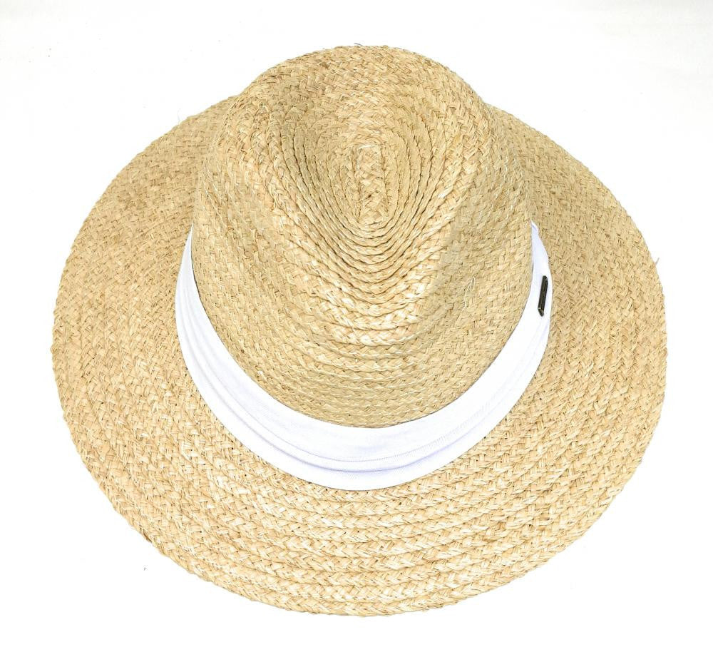 Chapeau en paille tressé brute PANAME Blanc
