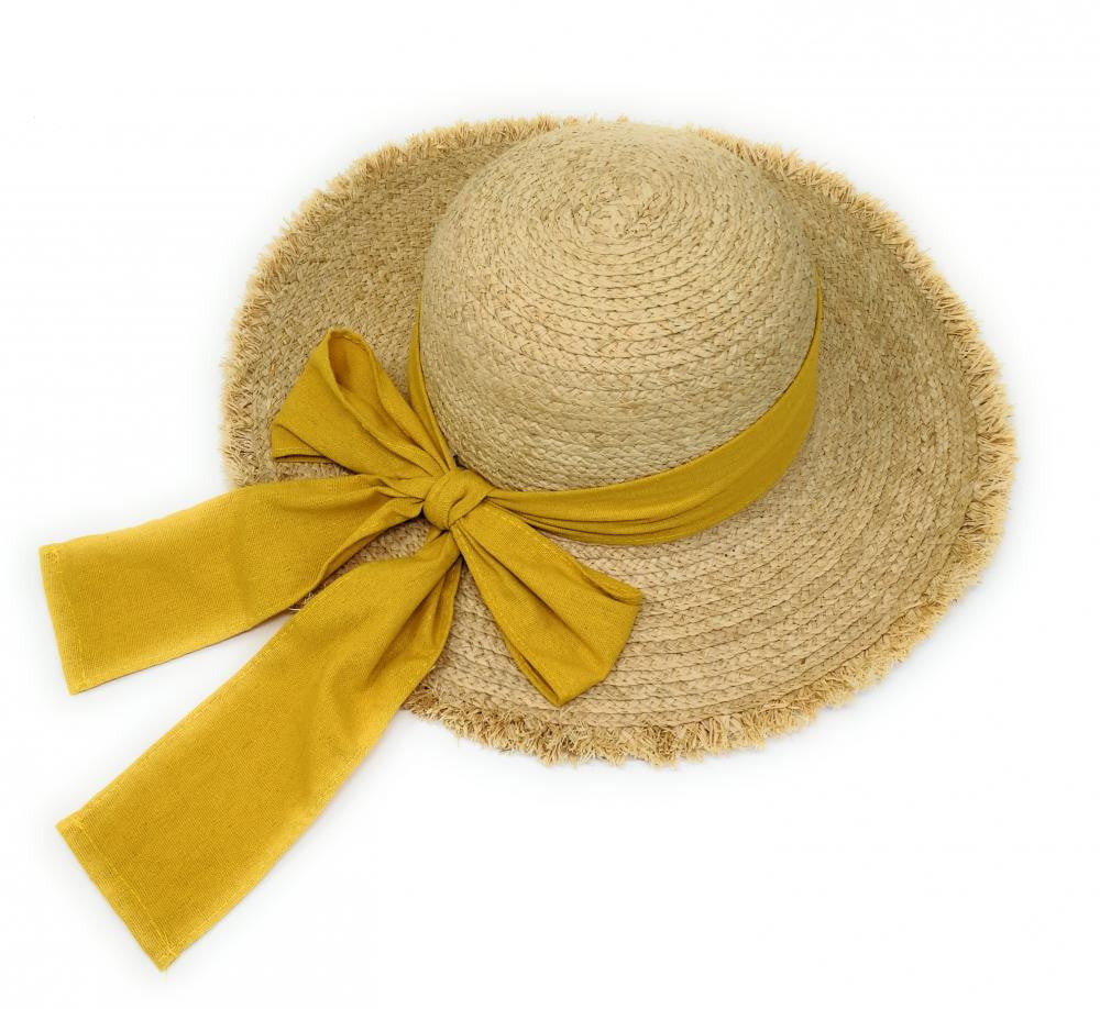 Chapeau en paille tressé CANOPEE Jaune tournesol