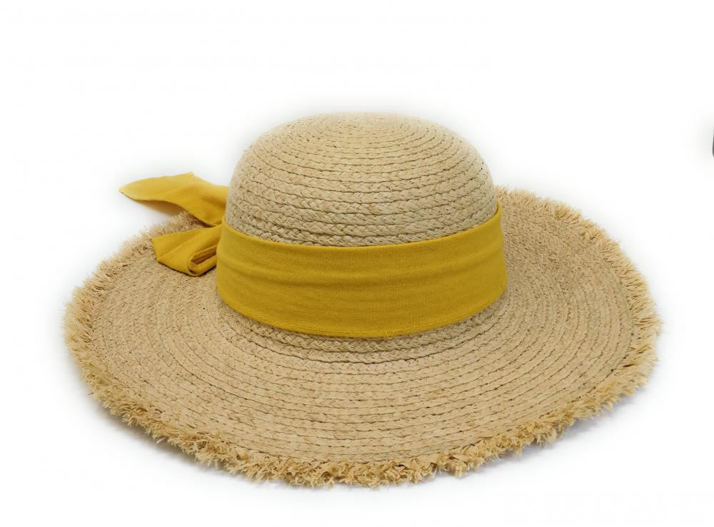 Chapeau en paille tressé CANOPEE Jaune tournesol