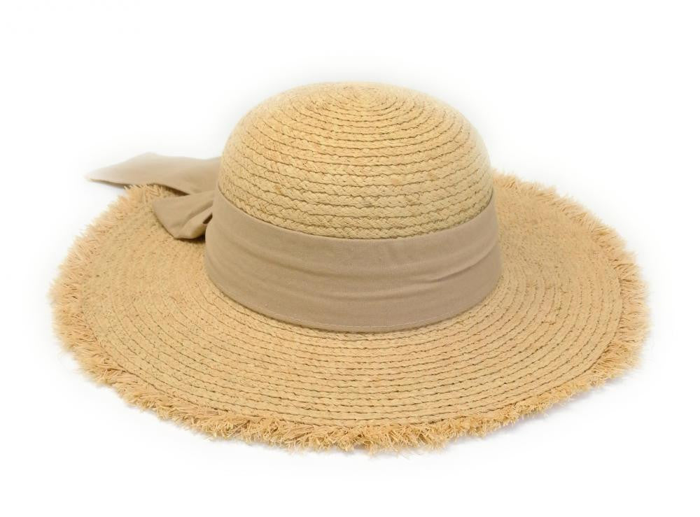 Chapeau en paille tressé CANOPEE Taupe clair