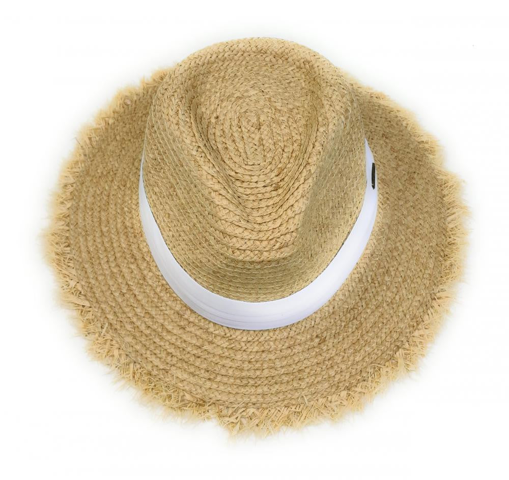 Chapeau en paille tressé SUMMER BY OMB Blanc