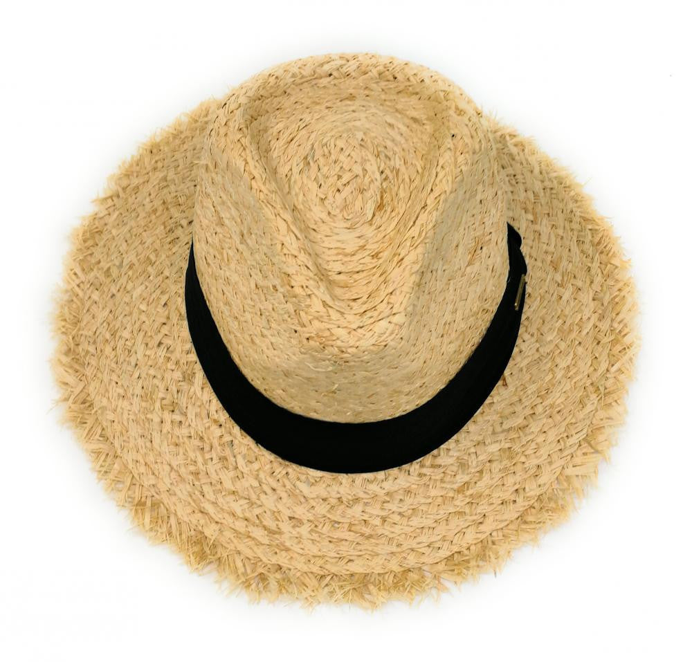 Chapeau en paille tressé SUMMER BY OMB Noir
