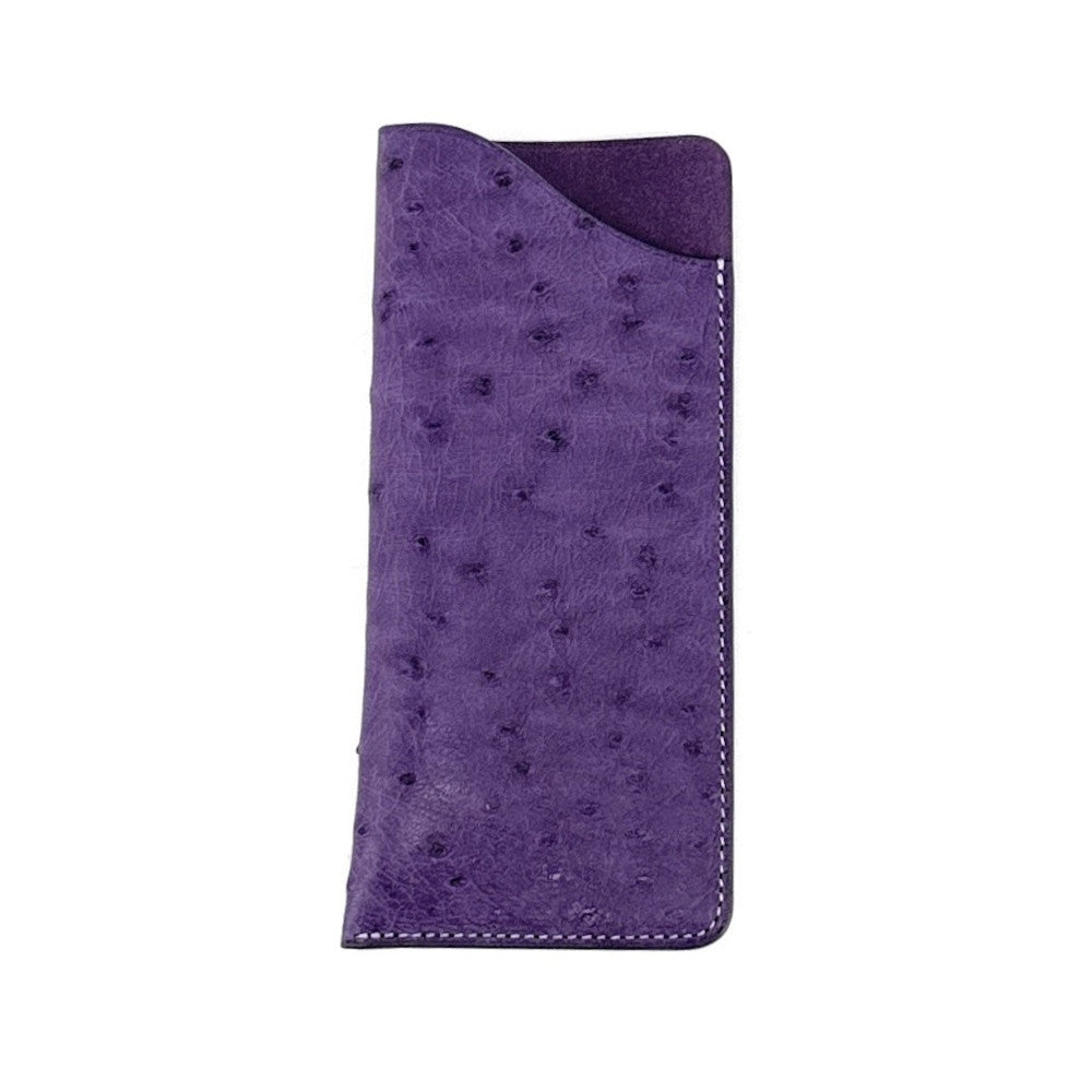 Etui à lunettes en cuir d'autruche édition Haute-couture Violet Violet