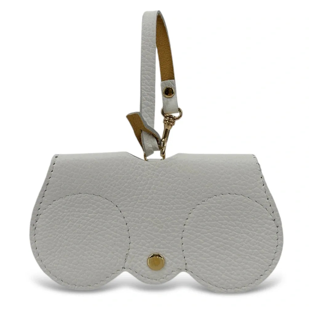 Etui à lunettes en cuir grainé PEANUT Blanc
