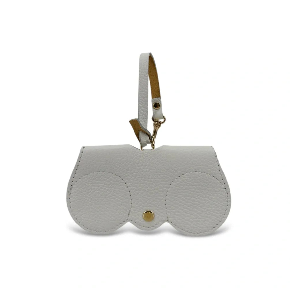 Etui à lunettes en cuir grainé PEANUT Blanc