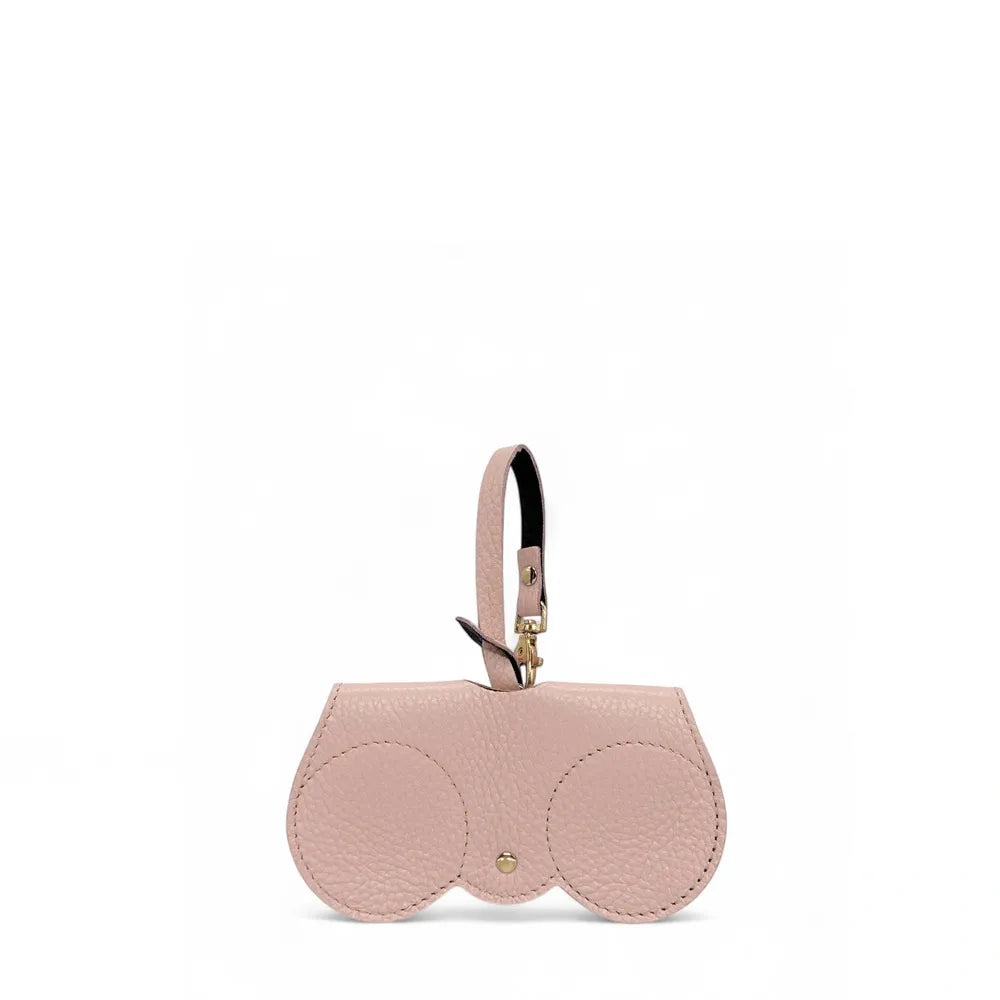 Etui à lunettes en cuir grainé PEANUT Rose nude
