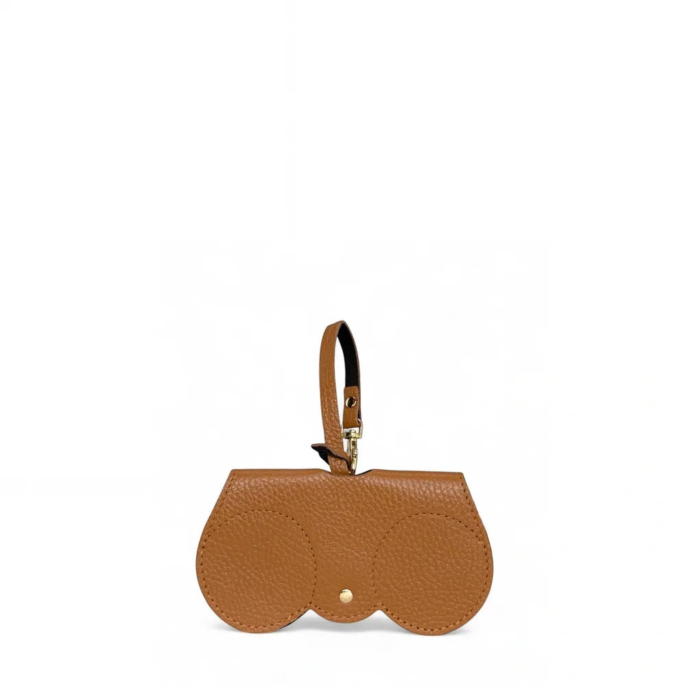 Etui à lunettes en cuir grainé PEANUT Camel
