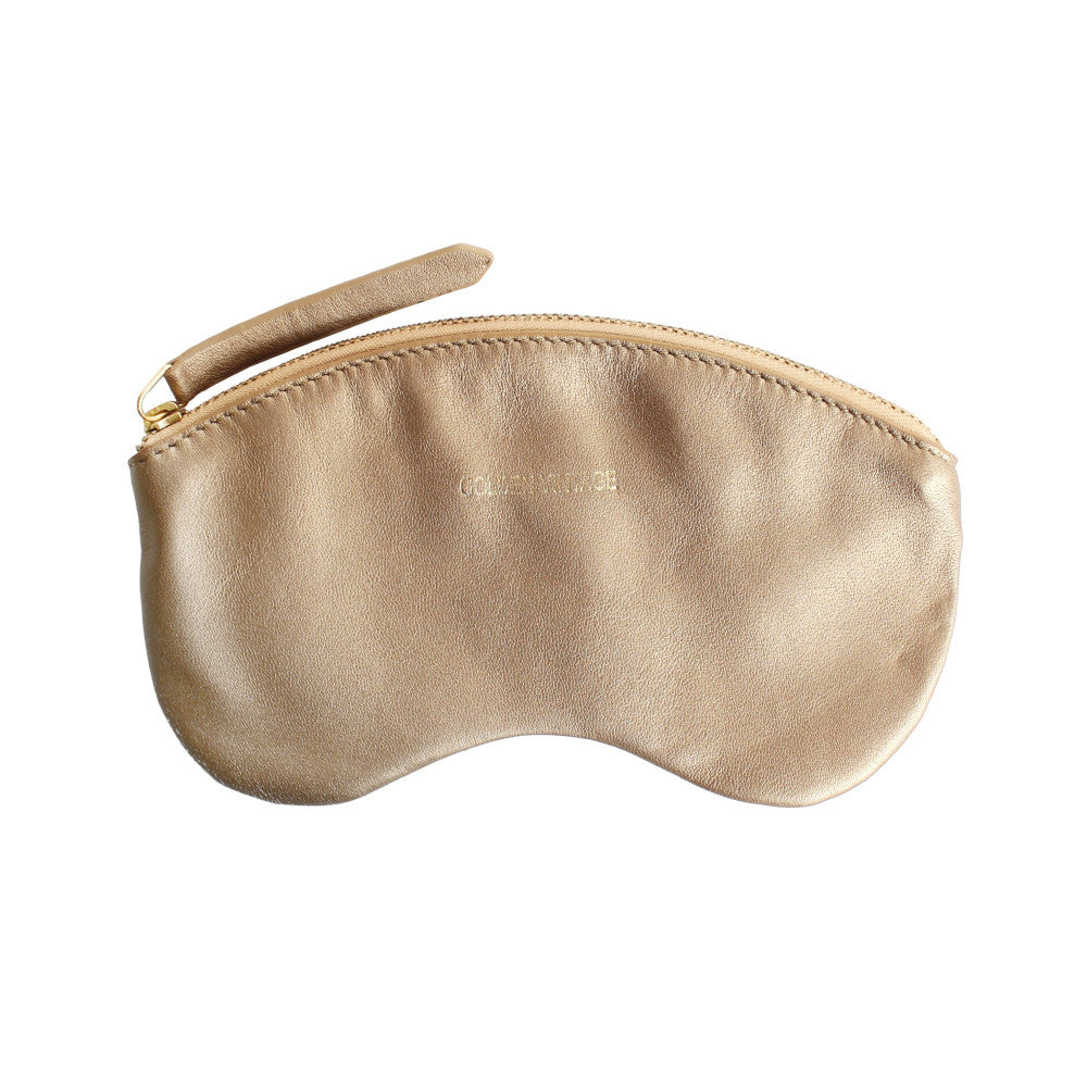 Etui à lunettes en cuir lisse GOLDEN VINTAGE Or pâle