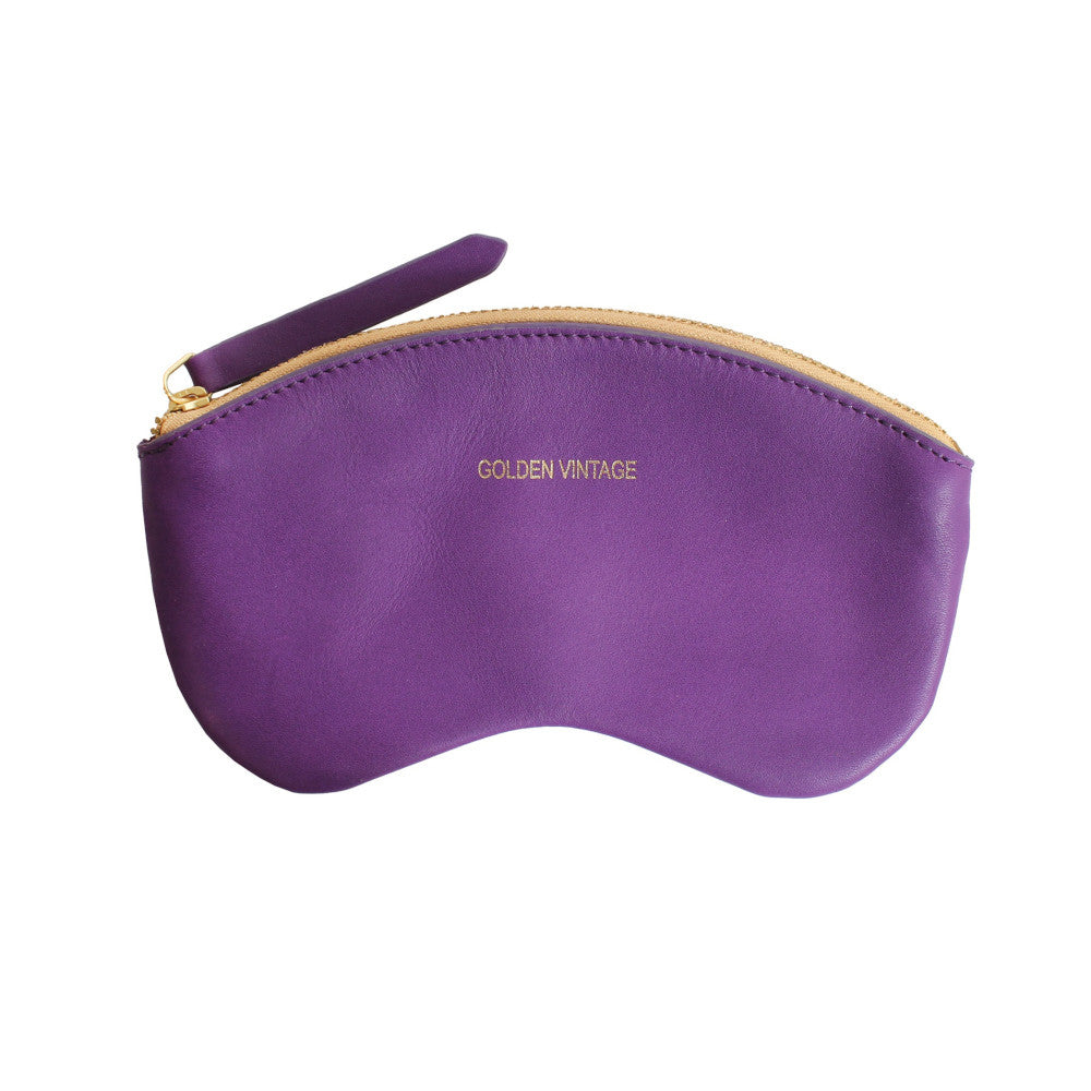 Etui à lunettes en cuir lisse GOLDEN VINTAGE Violet