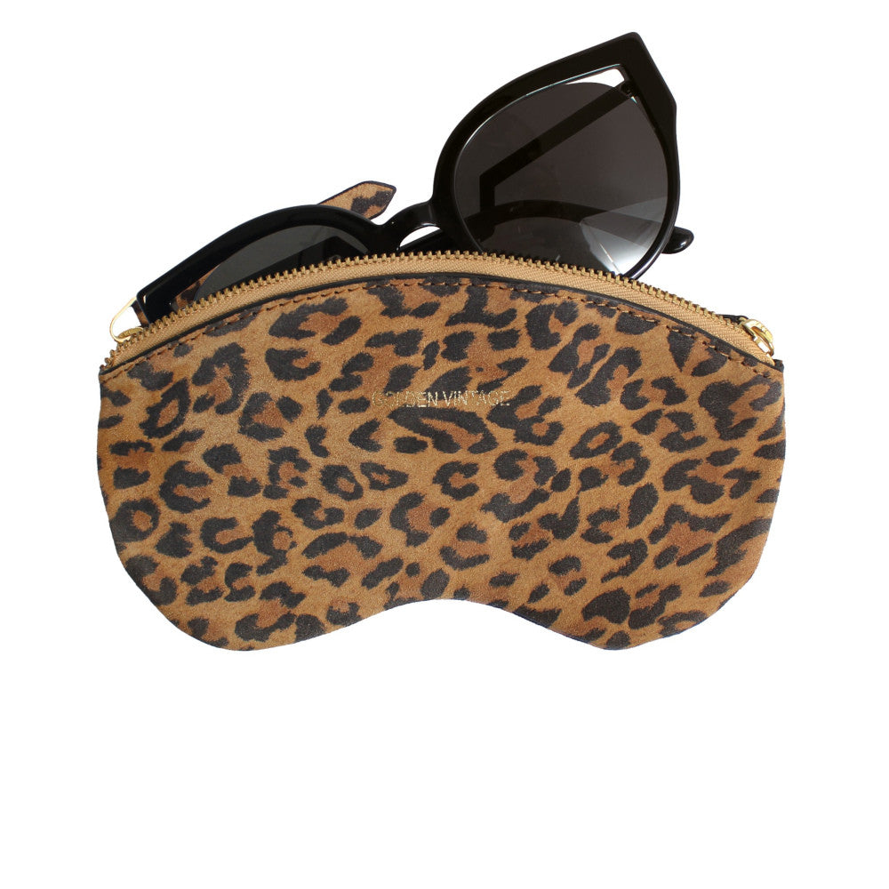 Etui à lunettes en cuir à motif GOLDEN VINTAGE Léopard
