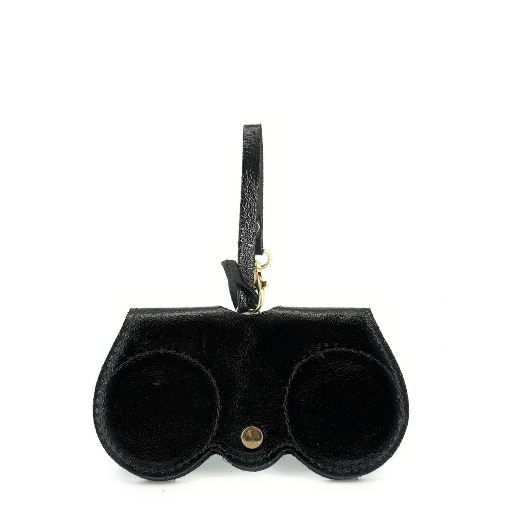 Etui à lunettes en cuir irisé PEANUT GLOW Noir irisé