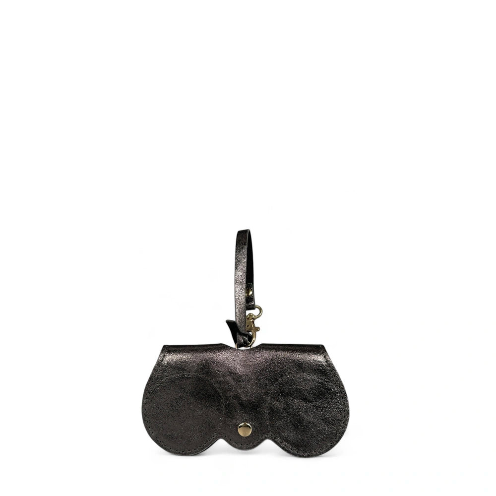 Etui à lunettes en cuir irisé PEANUT GLOW Argent foncé