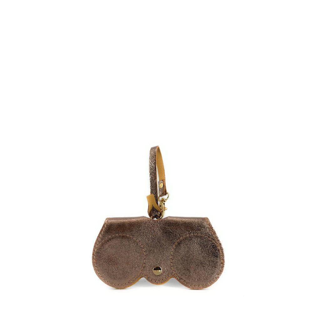 Leather glasses case irise PEANUT GLOW Champagne irise