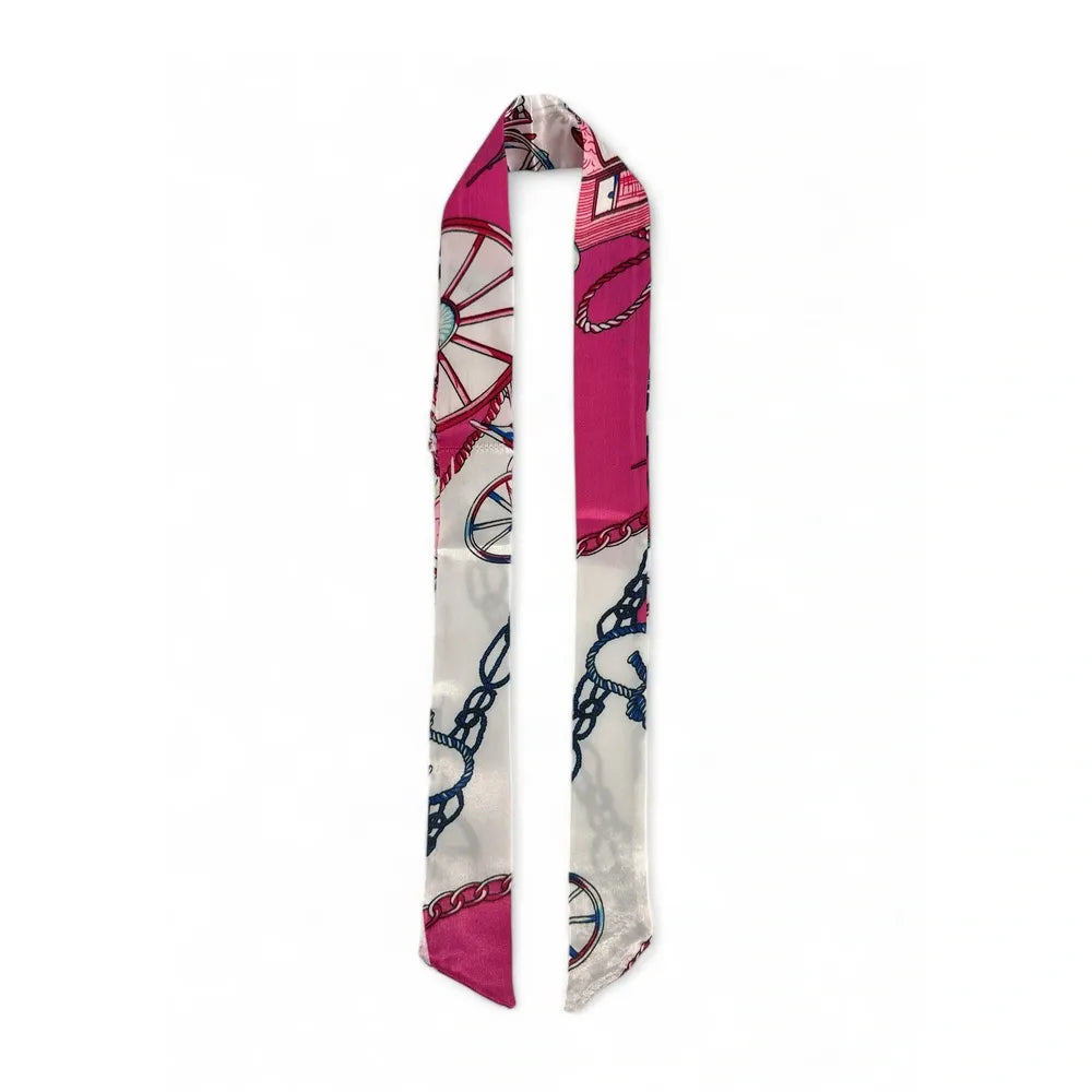 Foulard de sac en tissu satiné CALECHE Rose fuchsia