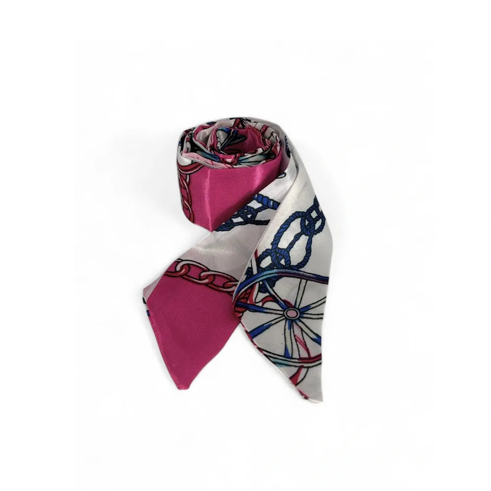 Foulard de sac en tissu satiné CALECHE Rose fuchsia
